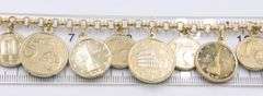 Majestic Yellow Gold Euro Coin Charm Bracelet