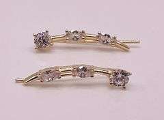 14kt Solid Yellow Gold & Diamond Earrings