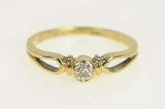 10K Yellow Gold Diamond Classic Simple Vintage Toe Ring