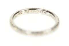 Platinum 2.2mm Art Deco Floral Pattern Wedding Band Ring