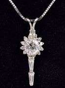 Absolutely Beautiful 14K White Gold Approx. 1.24CTW Diamond Pendant Necklace