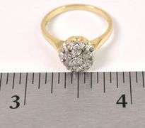 Brilliant Cluster Diamond Ring in 14K Yellow Gold