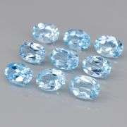 Matched! 9 piece 8.46ct full fire swiss blue Topaz set