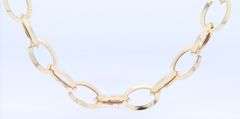 Elegant Yellow Gold oval Link Chain Necklace