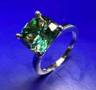 Sparkling 3.65 Emerald Green Fire Moissanite Ring