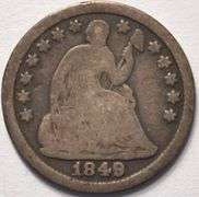 1849/6 Seated Liberty Half Dime