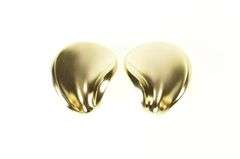 18K Yellow Gold Georg Jensen Designer Curvy Geometric Clip Earrings