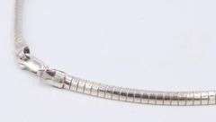 Italian Sterling silver 3mm Omega Chain with Cross Pendant