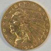 Scarcer 1914-D US $2.50 Indian Gold Piece. Nice