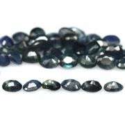 Heated only! 7.53ct blue green Sapphire set