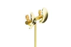 18K Yellow Gold Georg Jensen Designer Curvy Geometric Clip Earrings