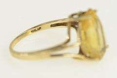 10K Yellow Gold Pear Citrine Solitaire Bypass Cocktail Ring
