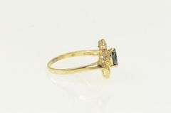 10K Yellow Gold Marquise Sapphire Diamond Bypass Ring
