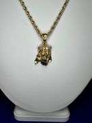 14 Kt Gold Plated Jesus Pendant With The Sparkling Crown