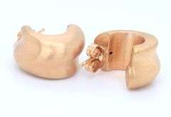 Nice 18kt Rose Gold Textured Half Hoop Earrings