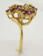 Such Pizzaz Flower Ruby & Diamond Ring, 14K