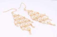 Charming Yellow Gold Chandelier Dangle Earrings