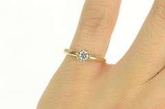 14K Yellow Gold 0.21 Ct VVS Diamond Solitaire Engagement Ring