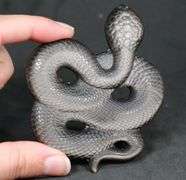 Shifting 365ct Obsidian Detailed Snake Carving