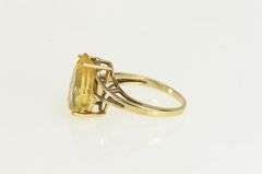 10K Yellow Gold Pear Citrine Solitaire Bypass Cocktail Ring