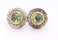 David Yurman Peridot Cookie Earrings