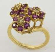 Such Pizzaz Flower Ruby & Diamond Ring, 14K