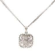 1.30ctw Mixed Diamond Frame Multi Strand Pendant Necklace in 14K