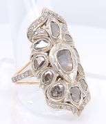 Vintage 14kt Yellow Gold Polki Diamond Ring