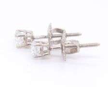 Elegant White Gold Round Brilliant Cut Diamond Stud Earrings