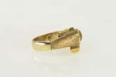 10K Yellow Gold Tiger's Eye Diamond Retro Vintage Ring