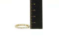 10K Yellow Gold Round Cubic Zirconia Wedding Band Classic Ring