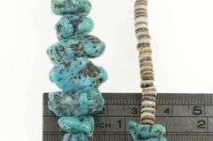 Sterling Silver Native American Raw Turquoise Onyx Beaded Necklace