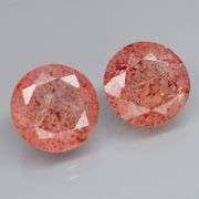 Natural! 6.64ct untreated Strawberry Quartz pair
