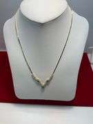 CERTIFIED BRAND NEW 14K GOLD DIAMOND AND EMERALD NECKLACE
