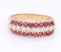 Gorgeous Yellow Gold Ruby and Diamond Band