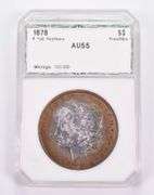 AU55 1878 Morgan Silver Dollar 8 Tail Feathers Prooflike PCI