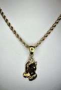Beautiful 14 Kt Gold Plated Serenety Prayer Hands Pendant