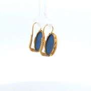 18K Yellow Gold Vintage Wedgwood Portrait Oval Dangle Earrings