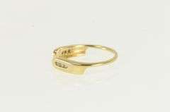 10K Yellow Gold Diamond Contour Wedding Band Guard Ring