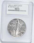 MS70 1999 American Silver Eagle - .999 Fine Silver - Graded PCC