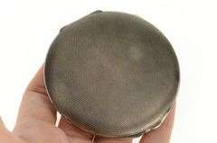 800 Silver Etched Ornate Sunflower Round Mirror Compact