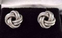 Sterling Silver Knot Stud Earrings
