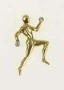 14K Yellow Gold Diamond Accent Runner Jogger Sprint Charm/Pendant