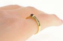 14K Yellow Gold Ruby Diamond Channel Accent Engagement Ring