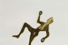 14K Yellow Gold Diamond Accent Runner Jogger Sprint Charm/Pendant