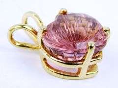 14K Pink Gemstone Heart Pendant
