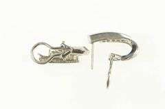 14K White Gold 1.00 Ctw Princess Cut Diamond Oval Hoop Earrings