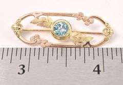Adorable 14K Yellow Gold Topaz Gemstone Brooch