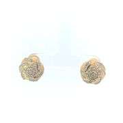 10K Yellow Gold 1.20 Ctw Diamond Swirl Cluster Vintage Clip Earrings