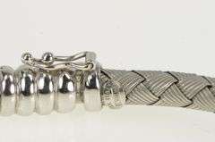 18K White Gold Roberto Coin Woven Silk Designer Bracelet